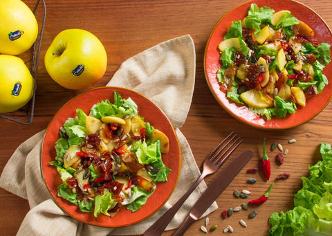 Apple, speck and escarole salad