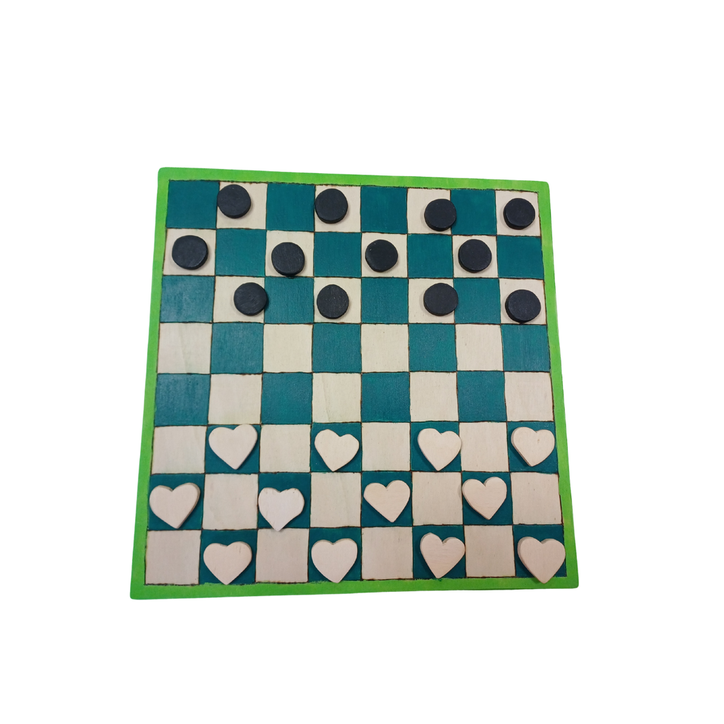 GIOCO DAMA SU UN LATO E TRIA SULL'ALTRO CON PEDINE