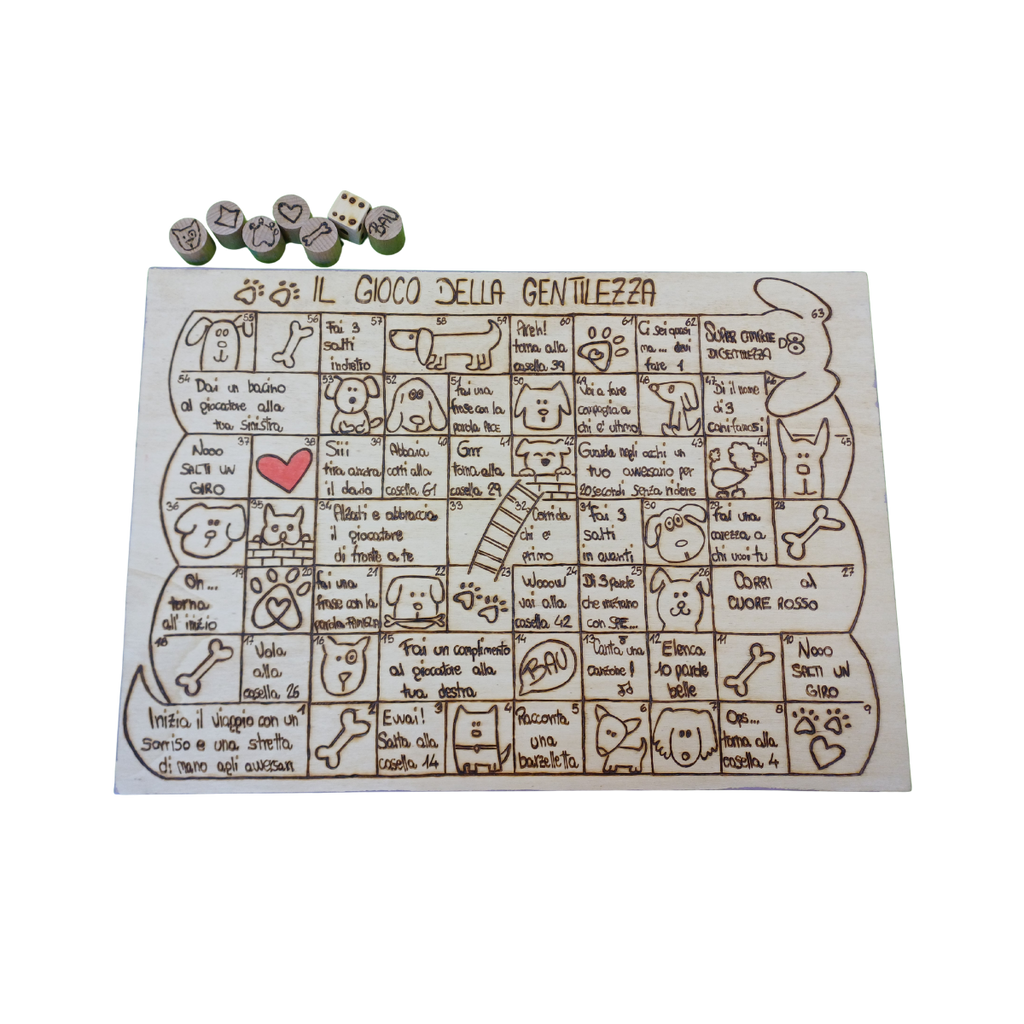 GIOCO DELLA GENTILEZZA CON DADO E PEDINE