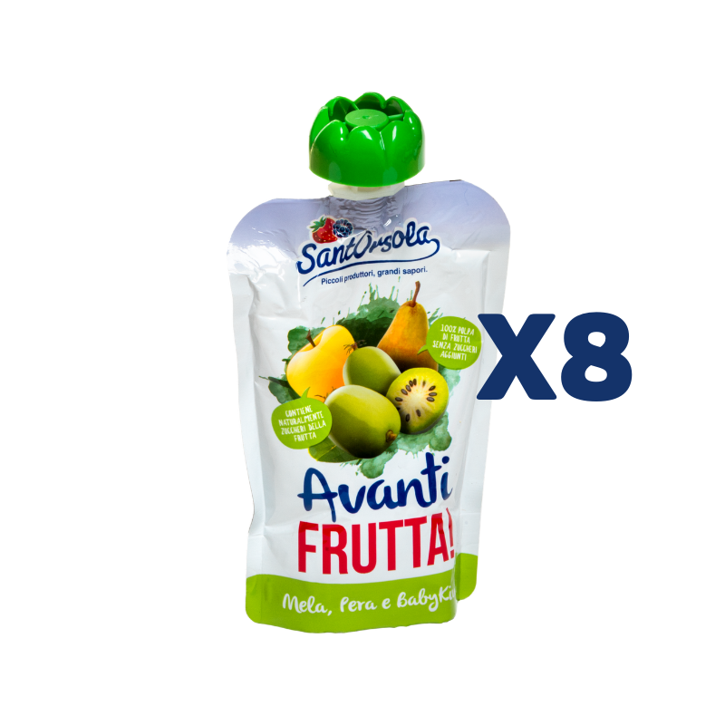 Apfel-, Birnen- und Babykiwi-Püree