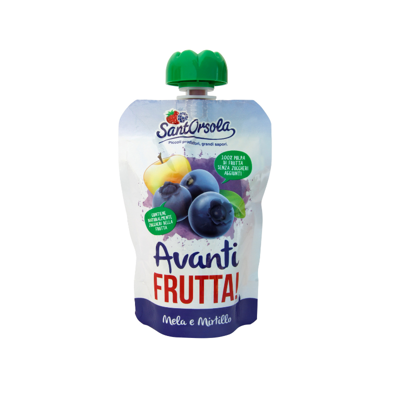 Purea di mela e mirtillo