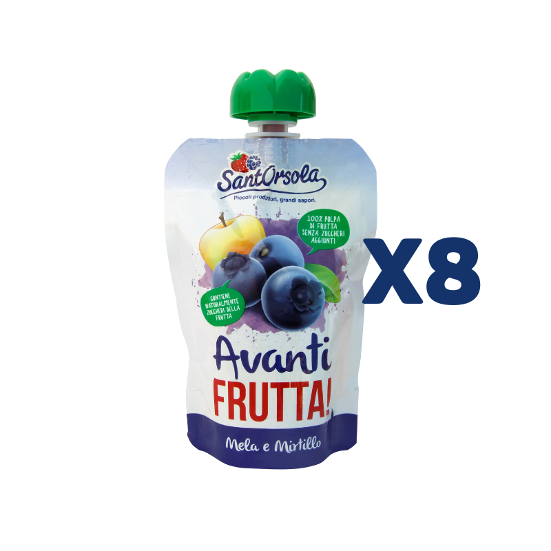 Apple and blueberry puree