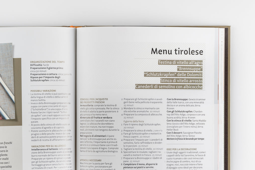 Cucinare nelle Dolomiti. Menù. Ricette facili e originali