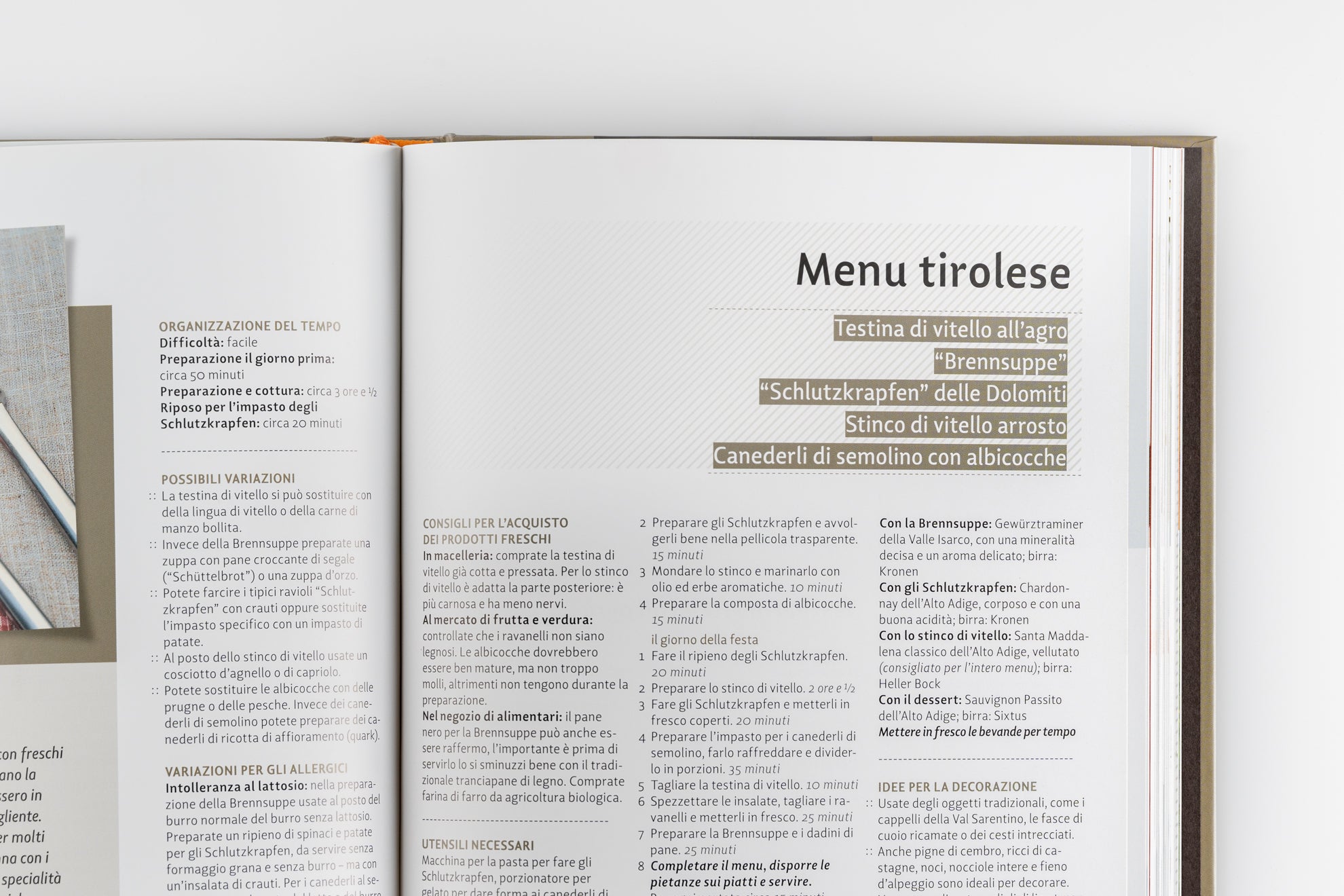 Cucinare nelle Dolomiti. Menù. Ricette facili e originali