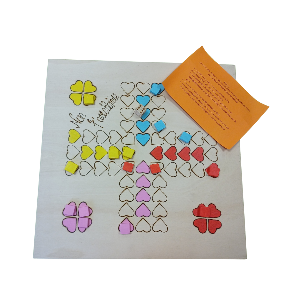 GIOCO DI SOCIETA' "SUPER NON T'ARRABBIARE" CON DADO, PEDINE E ISTRUZIONI 6 GIOCATORI DA UN LATO E 4 GIOCATORI SULL'ALTRO LATO