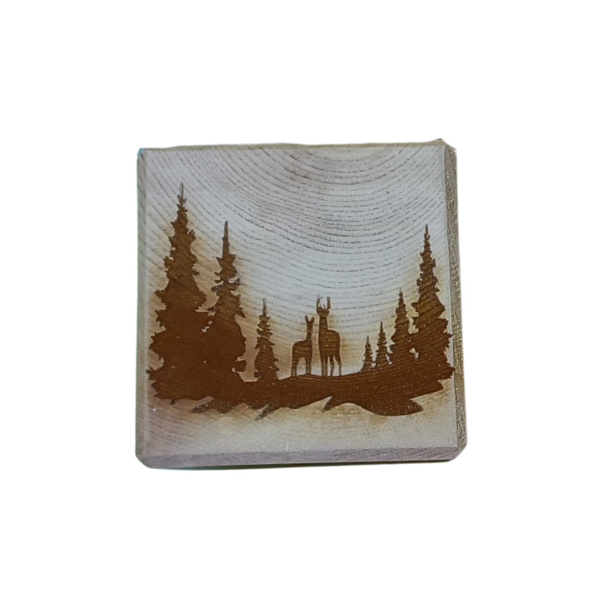 PORTACANDELE IN ABETE CON INCISIONE A LASER