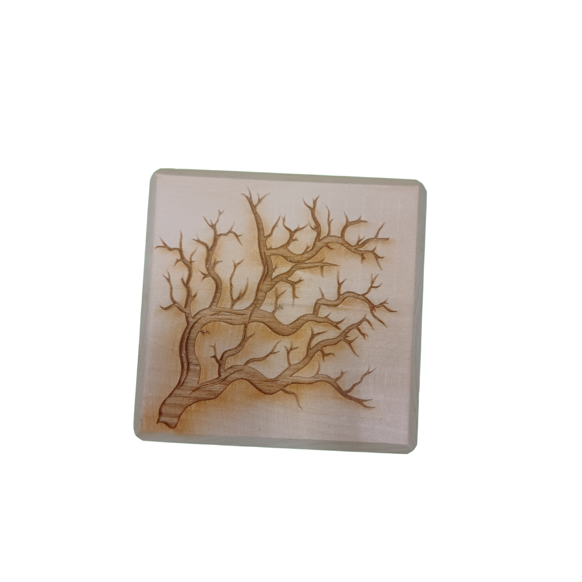 PORTACANDELE IN ABETE CON INCISIONE A LASER