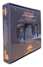 Carica l&#39;immagine nel visualizzatore di Gallery, Tris di spicchi da 250 g di Trentingrana nelle stagionature 14, 20 e 30 mesi - edizione limitata di Natale
