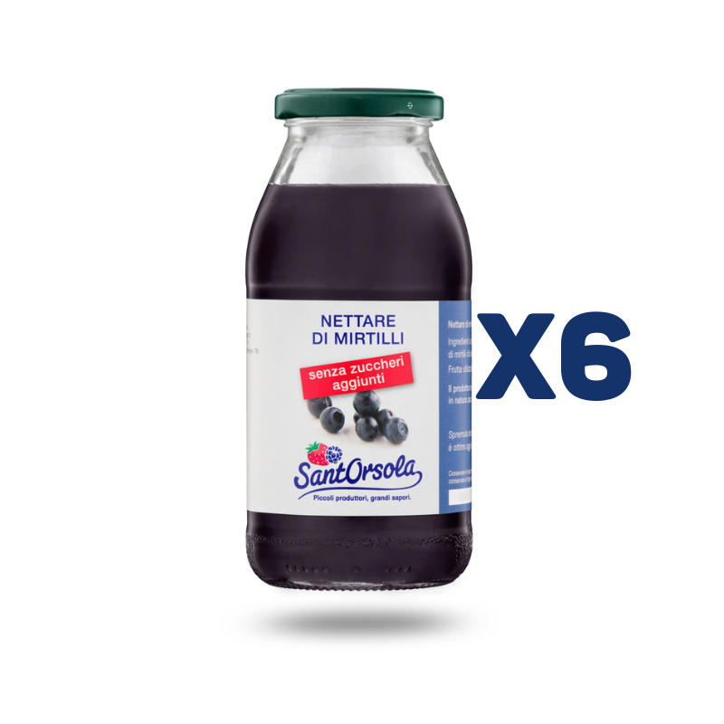Succoso mirtillo di bosco s/zucchero 500ml - Confezione Intera - Cartone da 6pz da 500ml