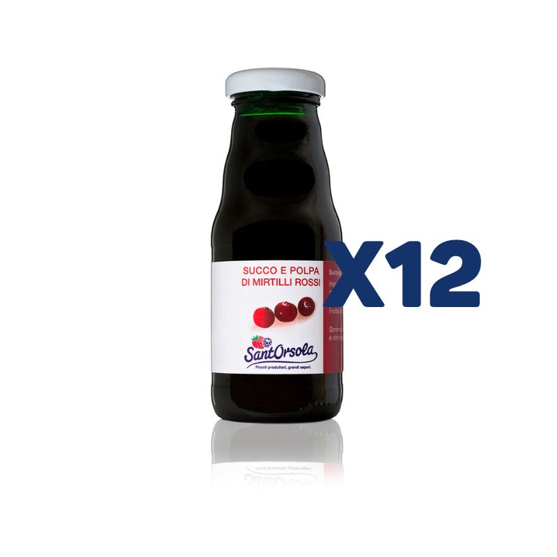 Succoso mirtillo rosso 200ml - Confezione Intera - Cartone da 12pz da 200ml