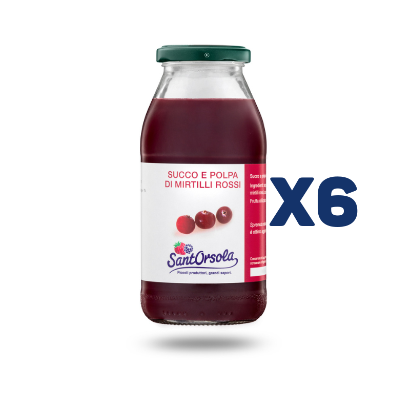 Succoso mirtillo rosso 500ml - Confezione Intera - Cartone da 6pz da 500ml