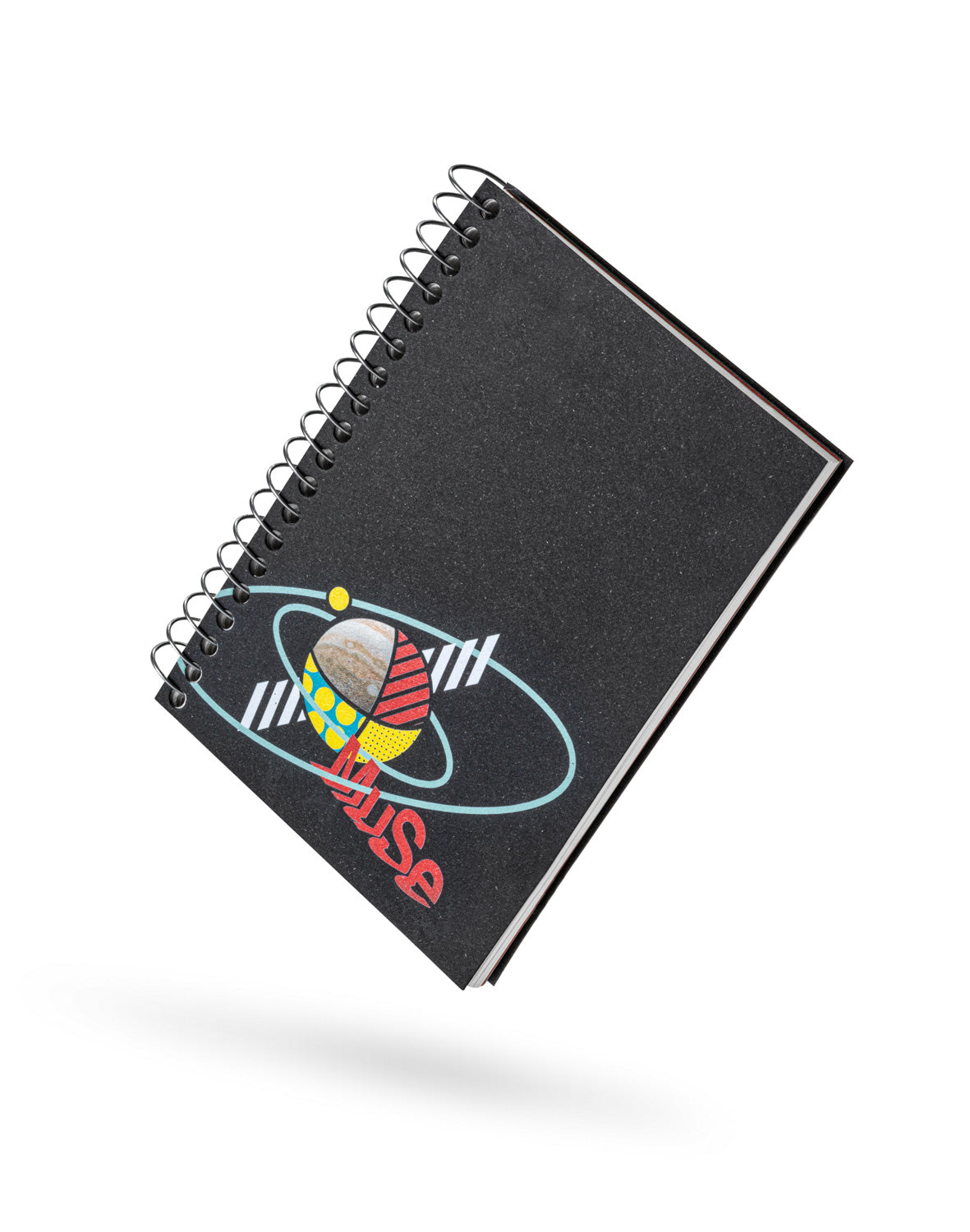 Mini block notes nero a spirale soggetto astronomia