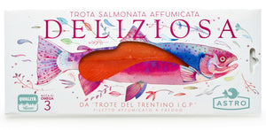 Delicious smoked salmon trout