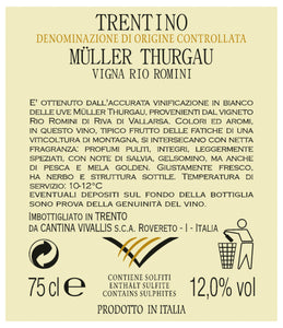Trentino DOC Mueller Thurgau Rio Romini